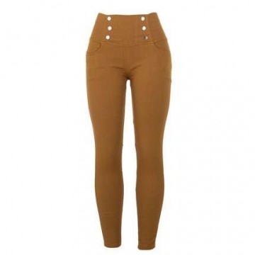 Kl dm5012 camel broek met knoopjes isabella camel